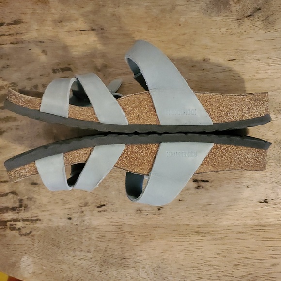 Birkenstock Franca Sandals Womens Grey Green Strappy Foot Matte Color - Picture 2 of 14